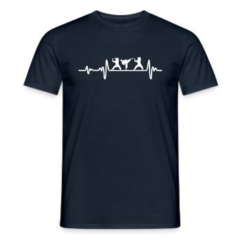 Arts martiaux Karaté Heartbeat Fighter - T-shirt homme - marine - Devant - AI Model Male 178 light (178cm)