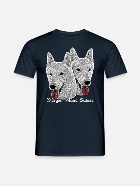 Berger Blanc Suisse,Schäferhund,Hund,Hunde, - Männer T-Shirt - Navy