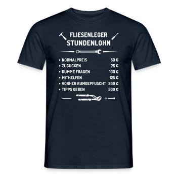 Fliesenleger Stundenlohn - Männer T-Shirt - Navy - Vorne - AI Model Male 178 light (178cm)