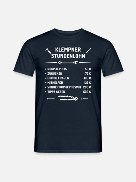 Klempner Stundenlohn - Männer T-Shirt - Navy