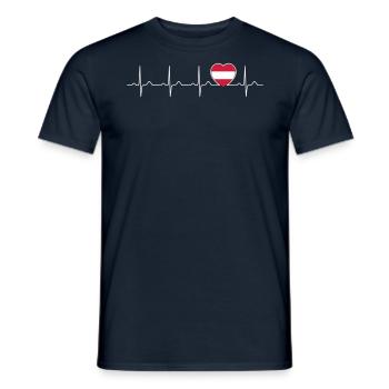Austria flag heartbeat - nation - flag - Men's T-Shirt - navy - Front - AI Model Male 178 light (178cm)