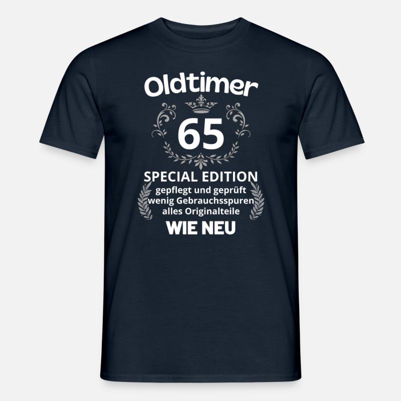 65. Geburtstag Oldtimer Spruch lustig Papa Mama - Männer T-Shirt - Navy