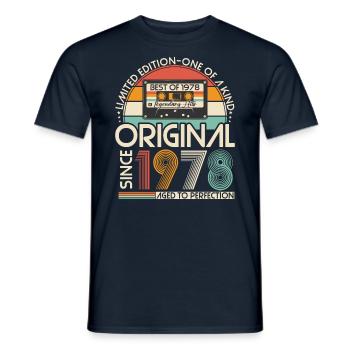 Original 1978 Vintage Vintage Rétro Anniversaire - T-shirt homme - marine - Devant - AI Model Male 178 light (178cm)