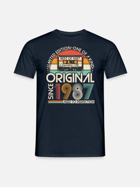 Oryginalny 1987 Vintage Vintage Retro Urodziny - T-shirt męski - granatowy