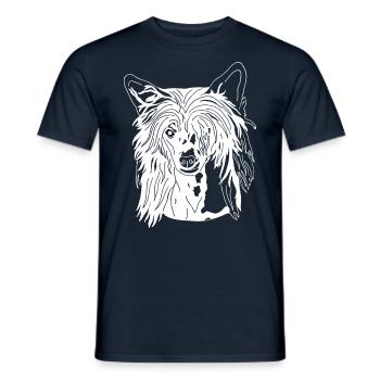 Chinesischer Schopfhund - Männer T-Shirt - Navy - Vorne - AI Model Male 178 light (178cm)