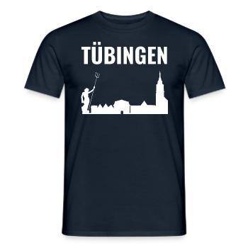 Tübingen Skyline City - Men's T-Shirt - navy - Front - AI Model Male 178 light (178cm)