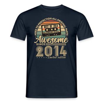 Jahrgang 2014 Geburtstagsgeschenk Geboren 2014 - Männer T-Shirt - Navy - Vorne - AI Model Male 178 light (178cm)