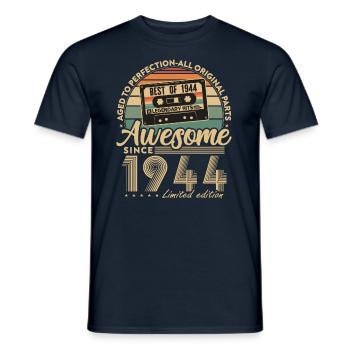 Jahrgang 1944 Geburtstagsgeschenk Geboren 1944 - Männer T-Shirt - Navy - Vorne - AI Model Male 178 light (178cm)
