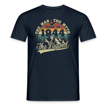 Jahrgang 1944 Geboren Geburtstags Geschenk - Männer T-Shirt - Navy - Vorne - AI Model Male 178 light (178cm)