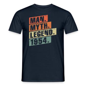 Vintage Born 1954 Man Myth Legend - Men's T-Shirt - navy - Front - AI Model Male 178 light (178cm)