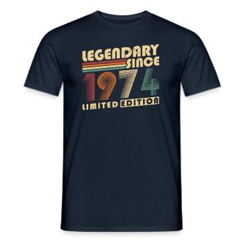 Legendary Since 1974 Vintage Birthday Gift - Men's T-Shirt - navy - Front - AI Model Male 178 light (178cm)