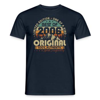 Original 2006 Vintage cadeau d’anniversaire rétro - T-shirt homme - marine - Devant - AI Model Male 178 light (178cm)