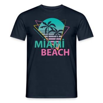 Miami Beach - Men's T-Shirt - navy - Front - AI Model Male 178 light (178cm)