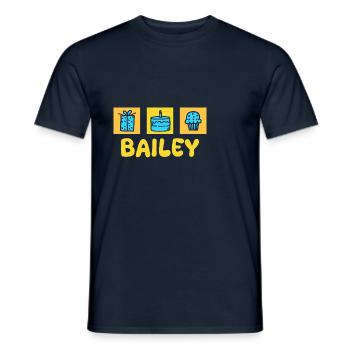 Vorname Bailey - Männer T-Shirt - Navy - Vorne - AI Model Male 178 light (178cm)