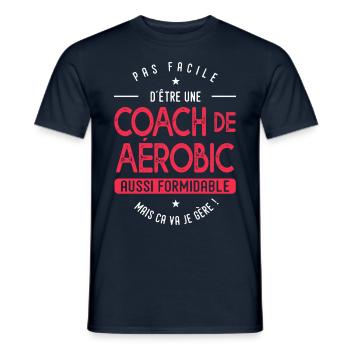 coach Aérobic formidable cadeau humour aérobic - T-shirt homme - marine - Devant - AI Model Male 178 light (178cm)