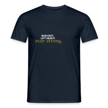 Motivation | Restez fort | Être fort - T-shirt homme - marine - Devant - AI Model Male 178 light (178cm)