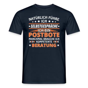 Ich führe Selbstgespräche - Postboten Edition - Männer T-Shirt - Navy - Vorne - AI Model Male 178 light (178cm)
