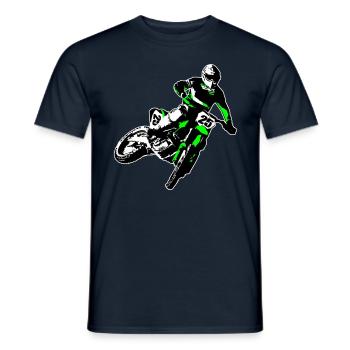 MotoCross - T-shirt homme - marine - Devant - AI Model Male 178 light (178cm)