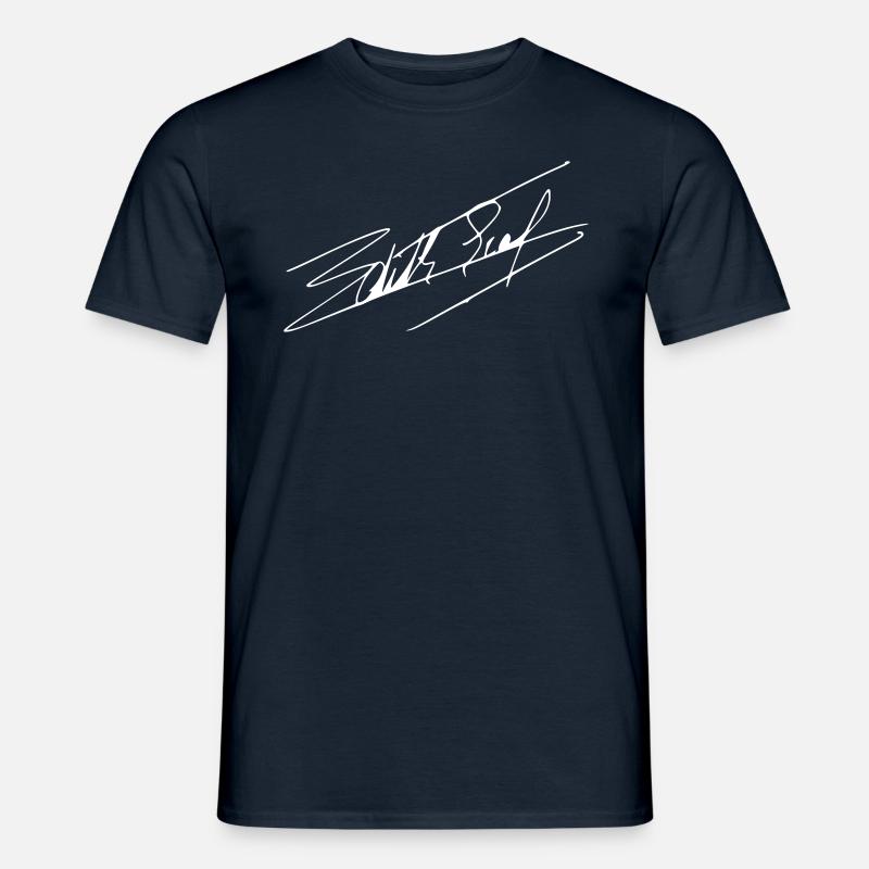Édith Piaf Autogramm - Männer T-Shirt - Navy