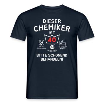 Dieser Chemiker ist 40. Schonend behandeln! - Männer T-Shirt - Navy - Vorne - AI Model Male 178 light (178cm)