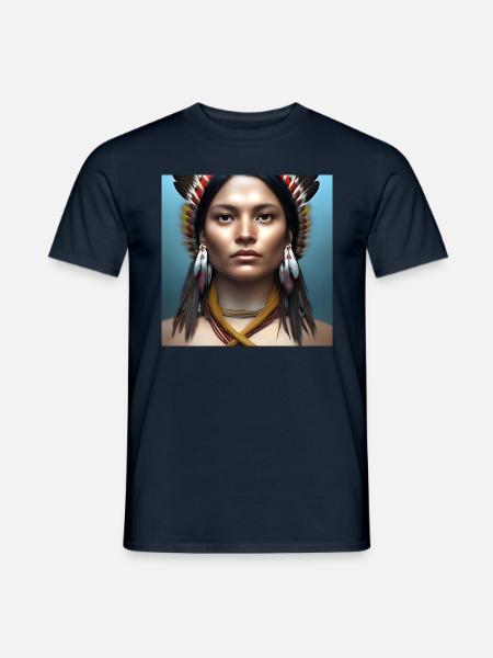 Indigene Frau - Männer T-Shirt - Navy