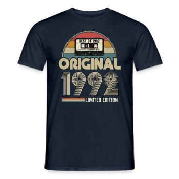 1992 Original Vintage Birthday Gift - Men's T-Shirt - navy - Front - AI Model Male 178 light (178cm)