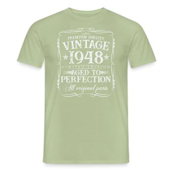 1948 vintage 75 years birthday gift - Men's T-Shirt - sage - Front - AI Model Male 178 light (178cm)