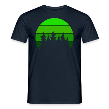 Nature Arbres d’extérieur Nature Lovers Rétro Forest - T-shirt homme - marine - Devant - AI Model Male 178 light (178cm)