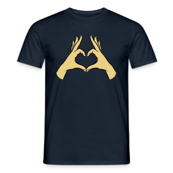Hands Heart Love Hope Compassion Affection - Men's T-Shirt - navy - Front - AI Model Male 178 light (178cm)