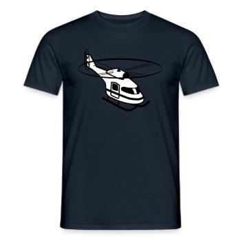 Voler l'hélicoptère hélicoptère rotor sport - T-shirt homme - marine - Devant - AI Model Male 178 light (178cm)