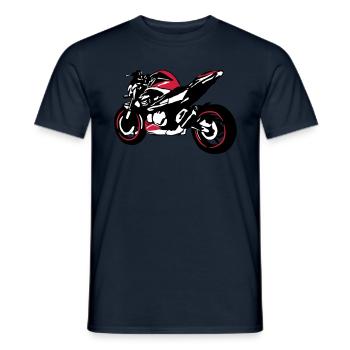 motorrad Naked Bike - Männer T-Shirt - Navy - Vorne - AI Model Male 178 light (178cm)