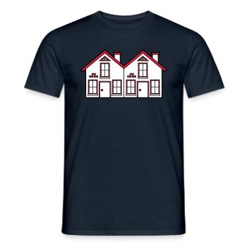 doppelhaus 2 häuser nachbarn nachbarschaft kleines - Männer T-Shirt - Navy - Vorne - AI Model Male 178 light (178cm)