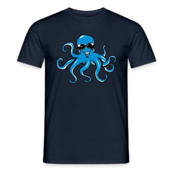 Squid oktopus funny comic sunglasses - Men's T-Shirt - navy - Front - AI Model Male 178 light (178cm)