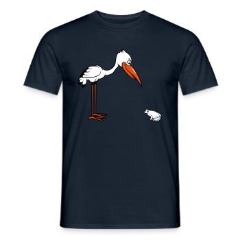 storch frosch witzig - Männer T-Shirt - Navy - Vorne - AI Model Male 178 light (178cm)
