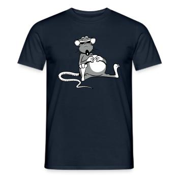 Rat tired tired sunglasses - Men's T-Shirt - navy - Front - AI Model Male 178 light (178cm)