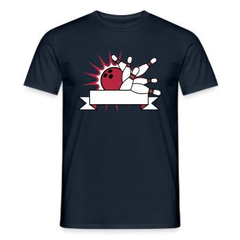 banner text field write name blank area bowling pi - Men's T-Shirt - navy - Front - AI Model Male 178 light (178cm)