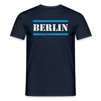 Berlin Vintage - T-shirt homme - marine - Devant - AI Model Male 178 light (178cm)