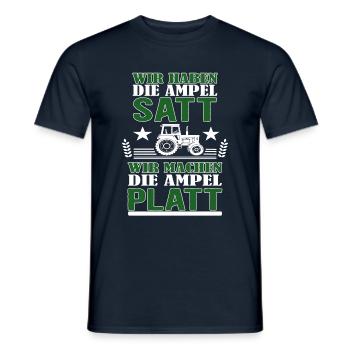 Landwirte protestieren gegen Ampel - Bauern Demo - Männer T-Shirt - Navy - Vorne - AI Model Male 178 light (178cm)