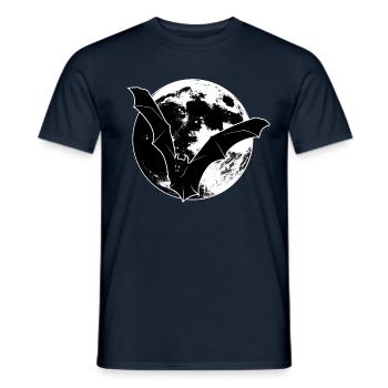 Bat in front of the moon - Men's T-Shirt - navy - Front - AI Model Male 178 light (178cm)