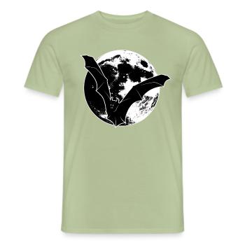 Fledermaus vor Mond - Männer T-Shirt - Sage - Vorne - AI Model Male 178 light (178cm)