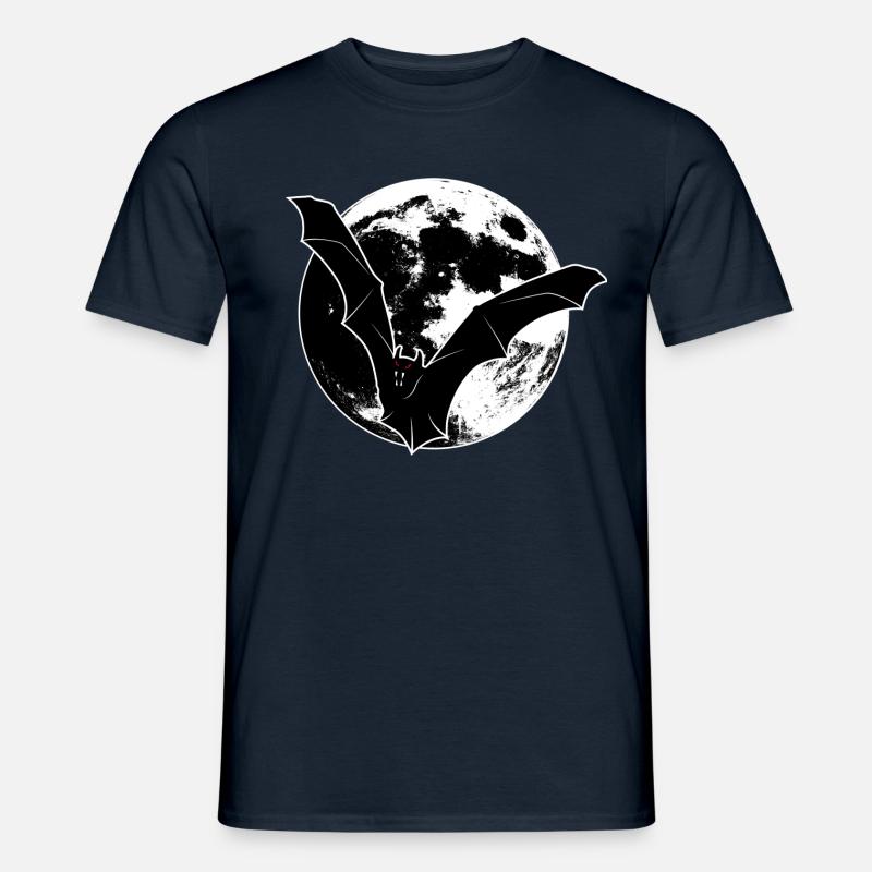 Fledermaus vor Mond - Männer T-Shirt - Navy