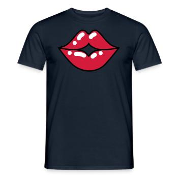71 Kussmund Mund Lippen - Männer T-Shirt - Navy - Vorne - AI Model Male 178 light (178cm)