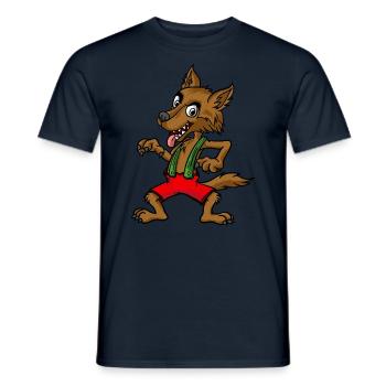 Big Bad Wolf - Costume d'Halloween paresseux des trois cochons - T-shirt homme - marine - Devant - AI Model Male 178 light (178cm)