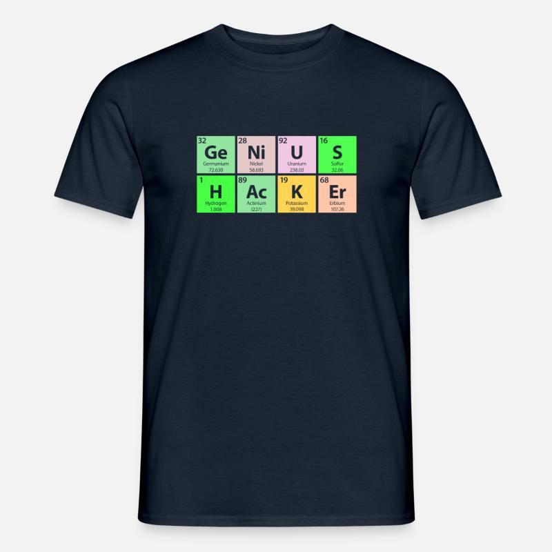Genius Hacker Periodic Table - Men's T-Shirt - navy