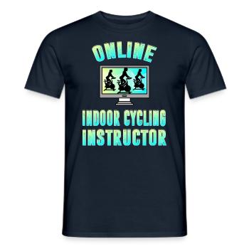 Online Indoor Cycling Instructor - Men's T-Shirt - navy - Front - AI Model Male 178 light (178cm)