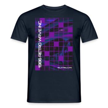'86 Retro Wave Synthwave Car Interior - Männer T-Shirt - Navy - Vorne - AI Model Male 178 light (178cm)
