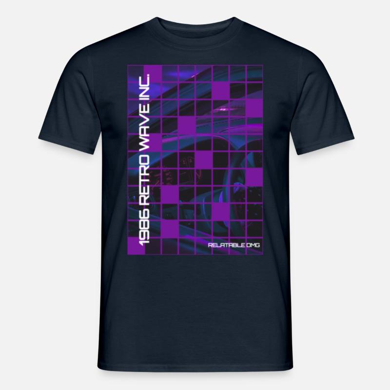 '86 Retro Wave Synthwave Car Interior - Männer T-Shirt - Navy