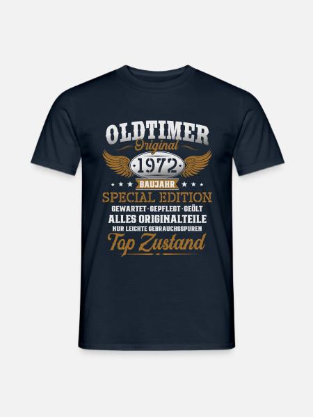 Oldtimer Baujahr 1972 Jahrgang Geburtstag Geschenk - Männer T-Shirt - Navy