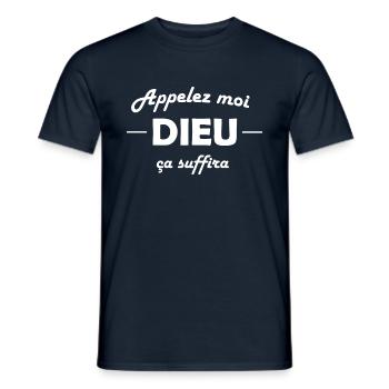 Appelez moi Dieu ça suffira... - T-shirt homme - marine - Devant - AI Model Male 178 light (178cm)