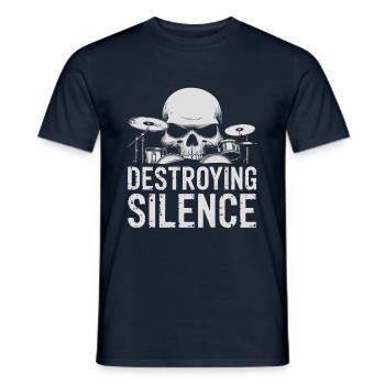 Groupe de rock tambour et batteur de crâne - T-shirt homme - marine - Devant - AI Model Male 178 light (178cm)